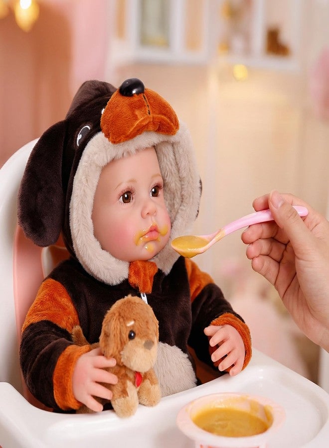 BABESIDE Lifelike Reborn Baby Dolls Carina - 20 Inch Realistic Baby Doll Girl with Cute Dog Costume (Puppy Doll Included) Soft Body Real Life Baby Doll, Gift for Girls 3+ Years Old and Collectors - Image 2